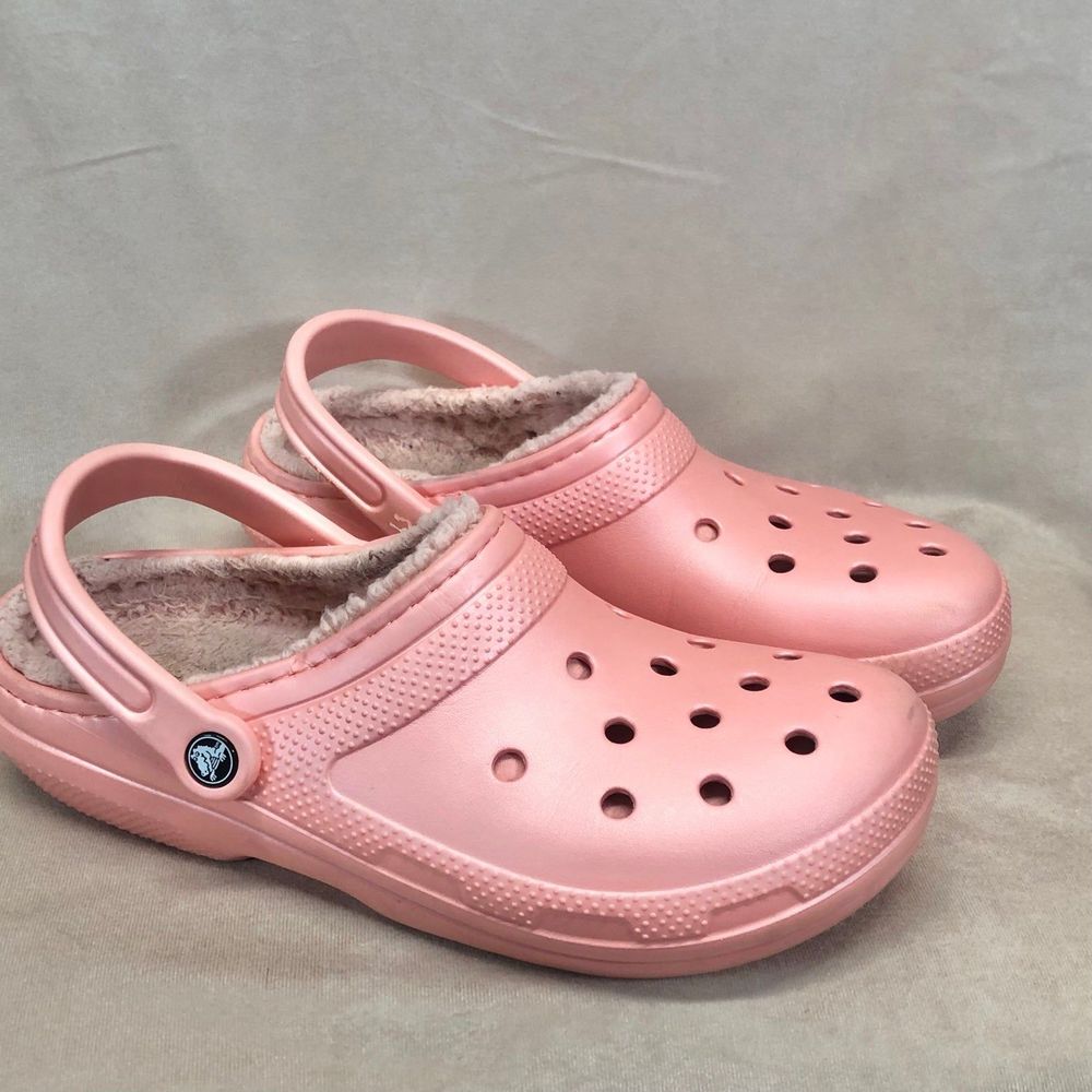 CROCS lined womens classic clog size M9/W11 melon peach
